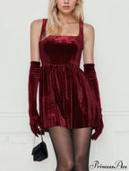 Burgundy Mini Sexy Elegant Party Dress