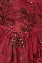 Burgundy Sequins Stylish Backless Mini Dress