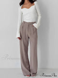 Business Casual Pleat Trendy Wide Leg Dress Pants