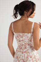 Cecilia Elegant Bustier Summer Dress with Print for Women