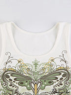 Butterfly Charm Graceful Silver Bandeau Top