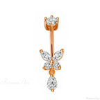 Butterfly CZ Sparkling Gothic Belly Ring