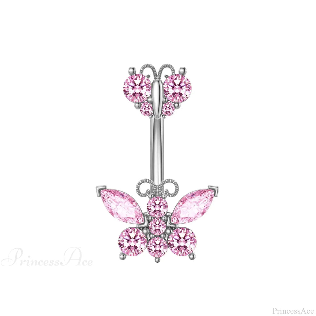 Butterfly CZ Sparkling Gothic Belly Ring