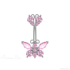 Butterfly CZ Sparkling Gothic Belly Ring