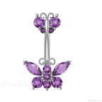 Butterfly CZ Sparkling Gothic Belly Ring