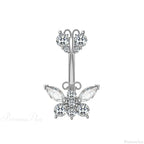 Butterfly CZ Sparkling Gothic Belly Ring
