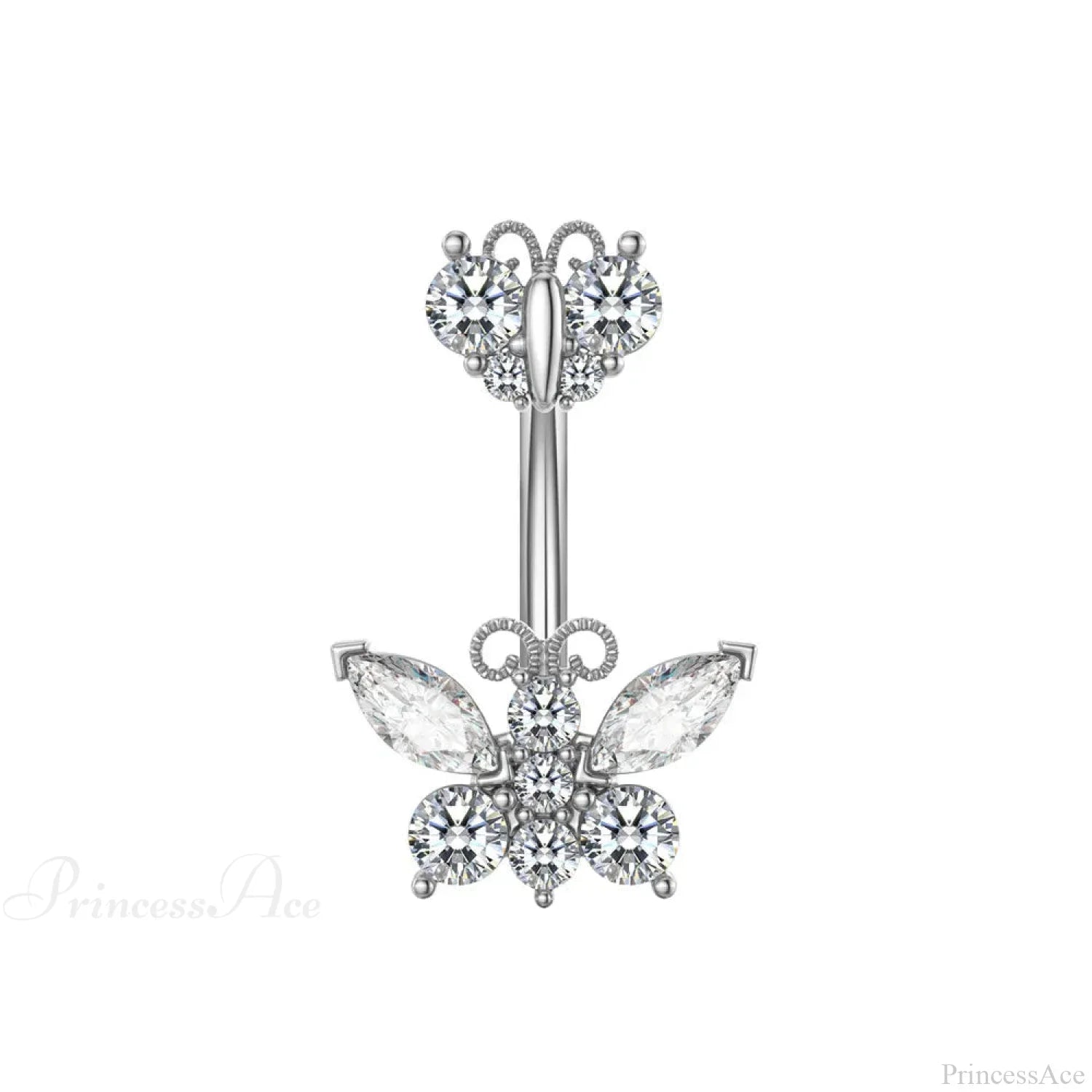 Butterfly CZ Sparkling Gothic Belly Ring