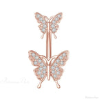 Butterfly CZ Sparkling Gothic Belly Ring