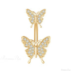 Butterfly CZ Sparkling Gothic Belly Ring