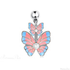 Butterfly CZ Sparkling Gothic Belly Ring