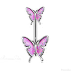 Butterfly CZ Sparkling Gothic Belly Ring