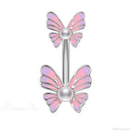 Butterfly CZ Sparkling Gothic Belly Ring