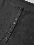 Minimalist Versatile Buttoned Knit Top