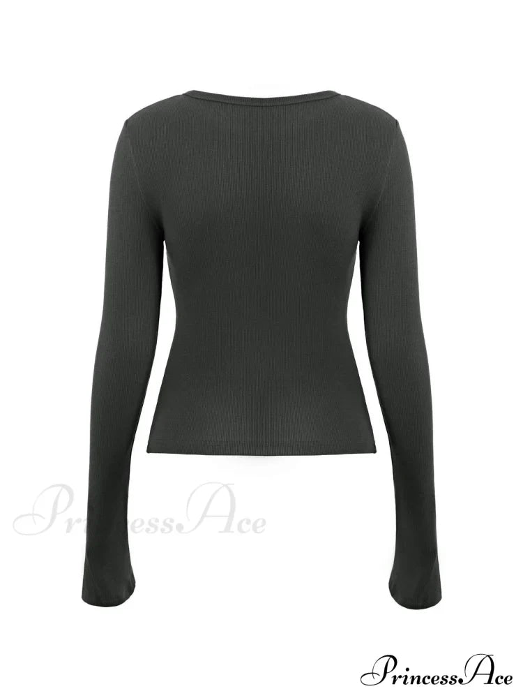 Minimalist Versatile Buttoned Knit Top
