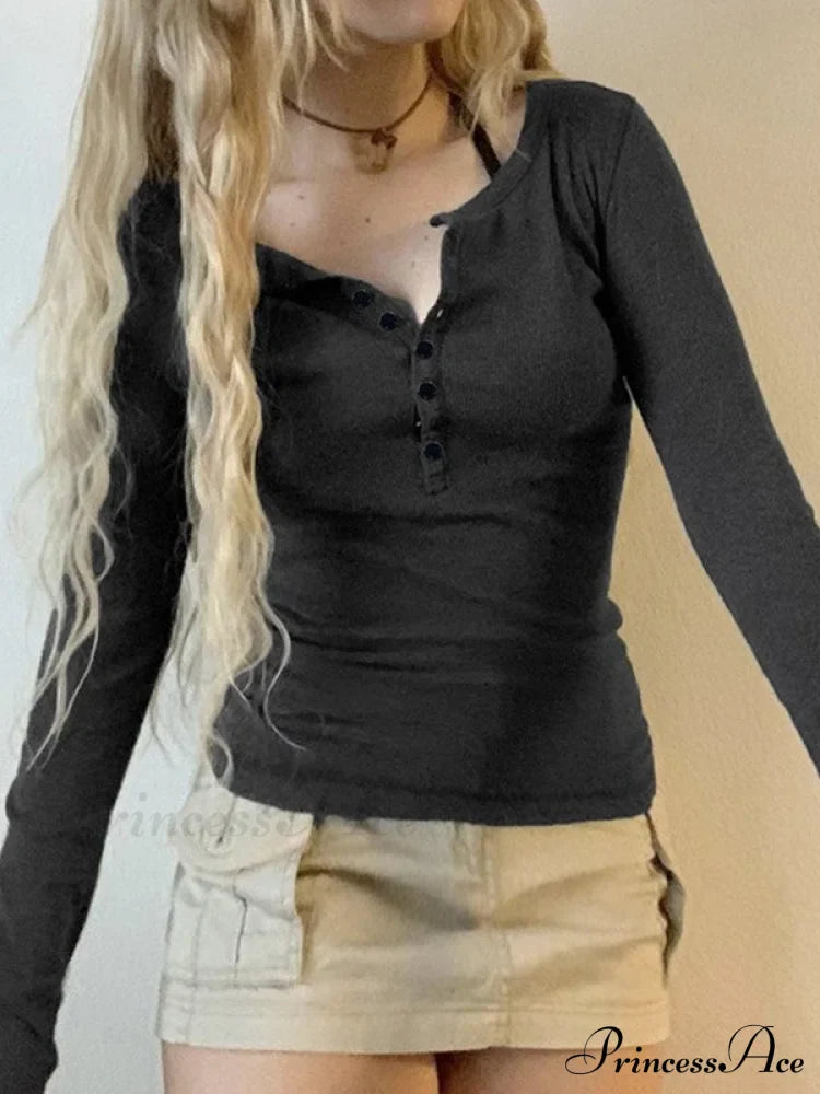 Minimalist Versatile Buttoned Knit Top