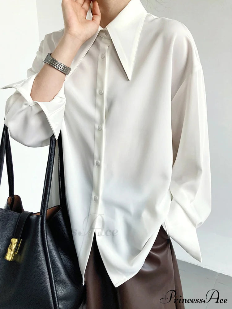 Button Down Long Trendy Sleeve Collar Shirt