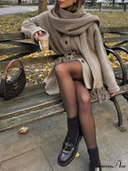 Button Down Pocket Coat Set