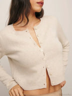 Button-Down Solid Long Sleeve Casual Soft Knit Cardigan