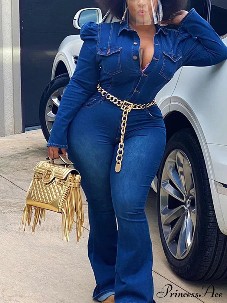 Button Front Graceful Denim Corset Top