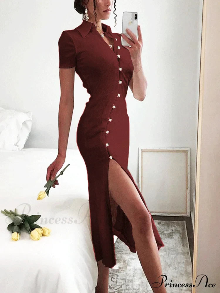 Button Sleeveless Graceful Ripped Denim Dress