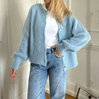 Button Up Lightweight Solid Cardigan