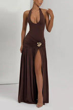 Weird Puss Halter Bandage Maxi Dress