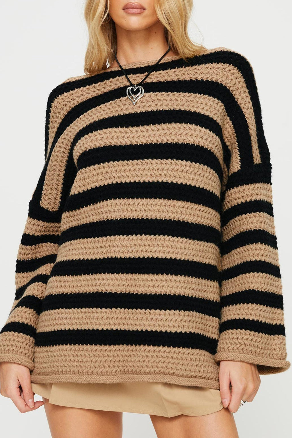 Striped Knit Casual Loose Sweater