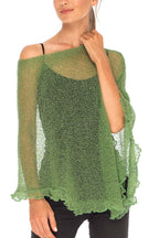 Solid Color Loose-fitting See-through Irregular Casual Cover-up