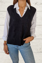 braided sleeveless sweater