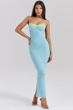 Surplice Lace Trim Slip Dress