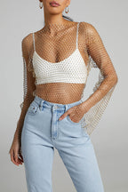 Best Layering Items Mesh Long Bell Sleeve Top