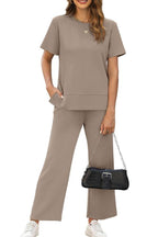 Women's Fashion Comfy Wide Leg 2 Piece Lounge Set