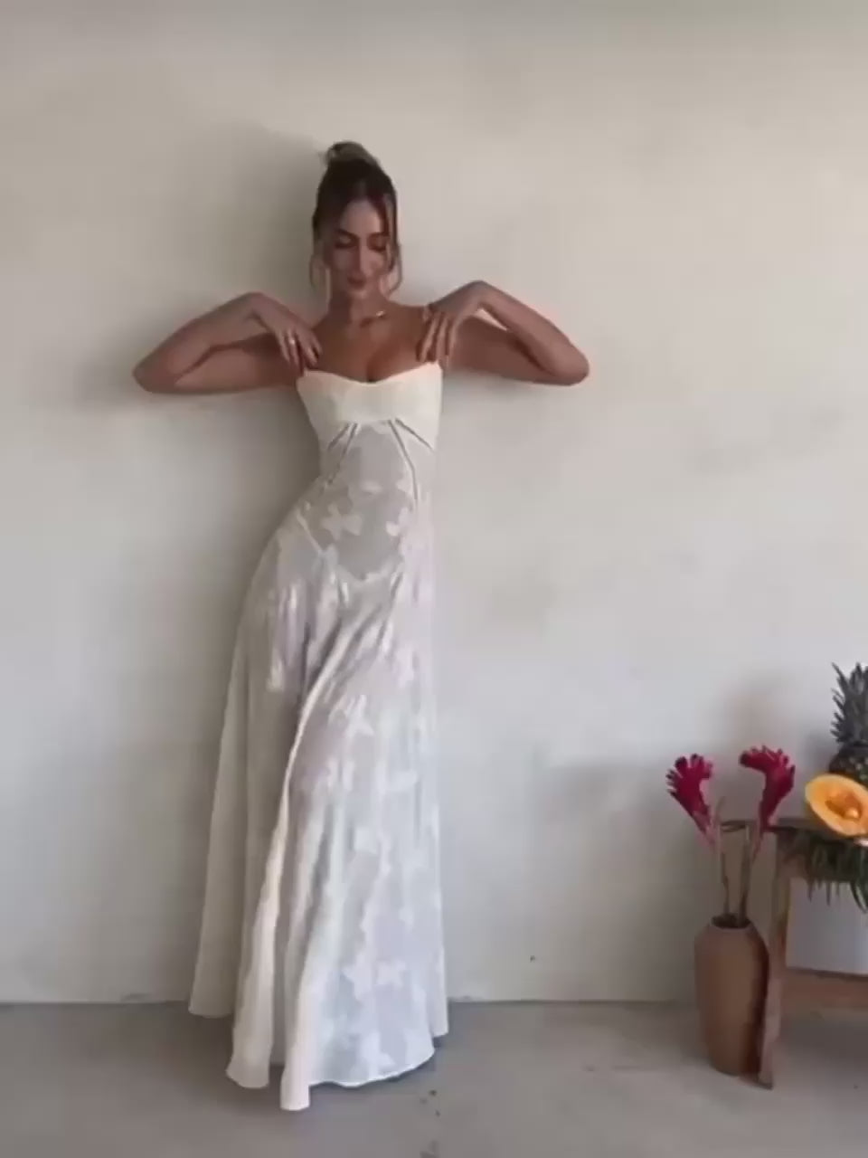 Celestine - Spaghetti Strap Floral Maxi Dress