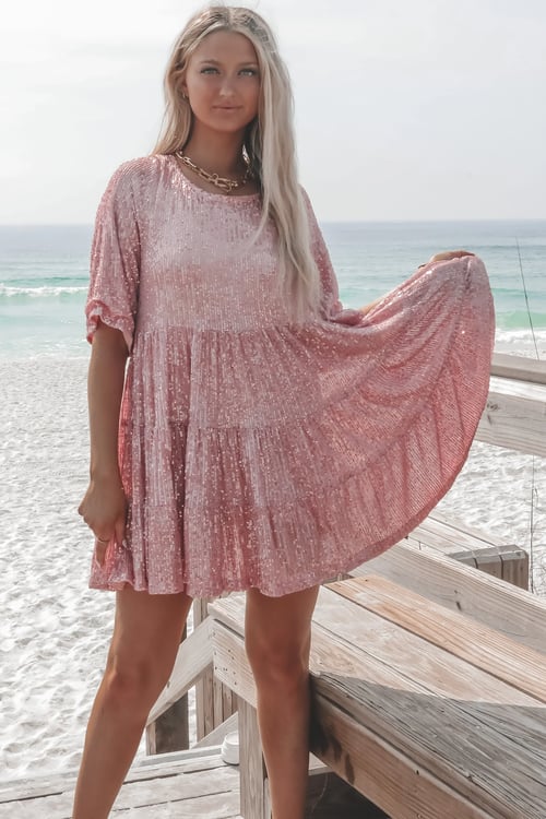 Xochitl Statement Loose Sequin Dress Designer Edit