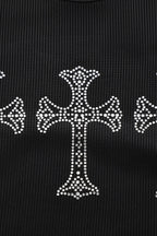 Rhinestone Halter Gothic Dress
