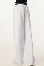 Patchwork Double Waist Wide Leg Athletic Pants
