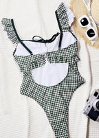 Vichy Charm Ruffle One-Piece Swimsuit
