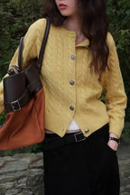 Fine Gauge Merino Cable Cardigan