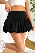 High Waist Lined Anti-Exposure Bubble Mini Skirt