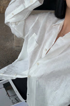 Linen Loose Fit Long Sleeve Blouse