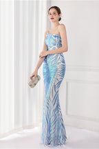 Sparkle Beaded V Neck Party Gown Formal Dress