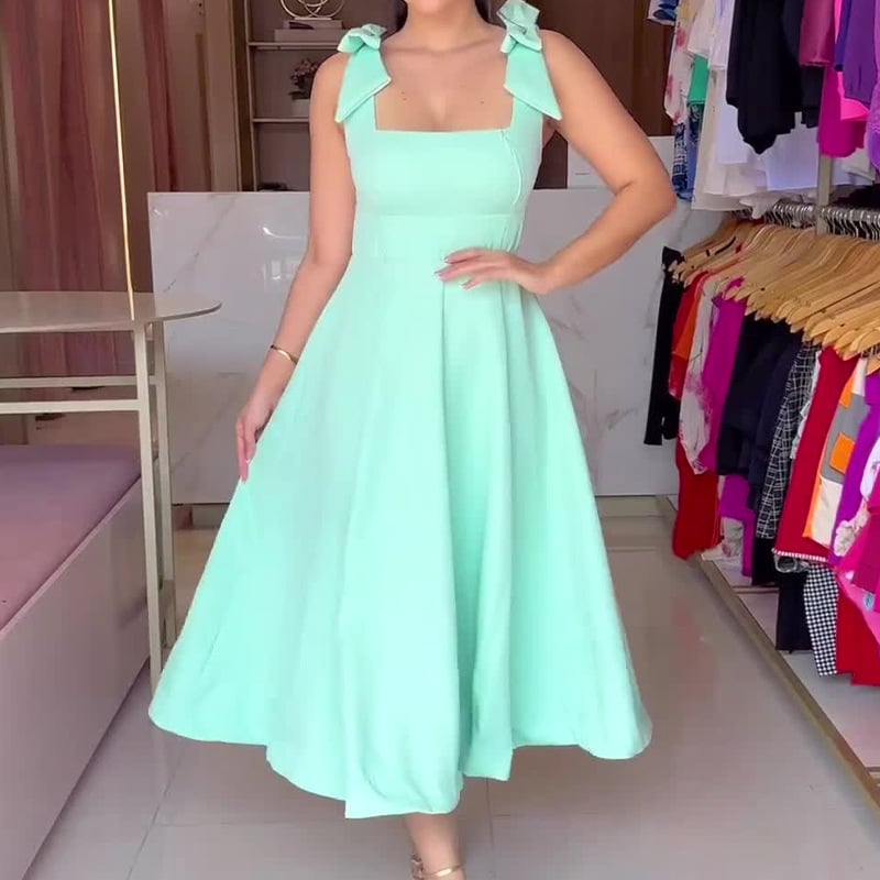 Bow backless dress mini