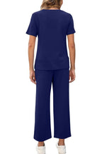 Women's Fashion Comfy Wide Leg 2 Piece Lounge Set