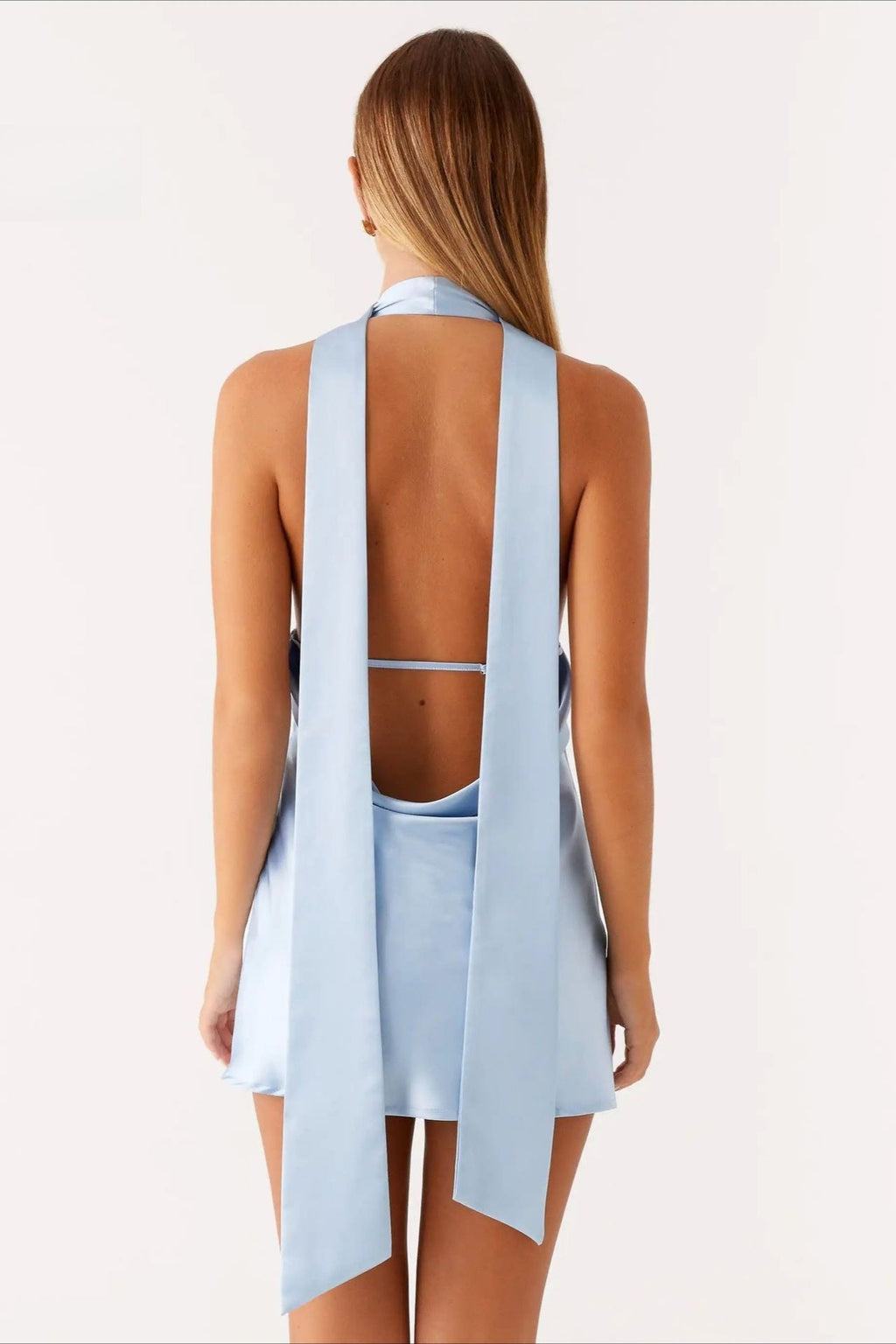 Deep V Backless Tank Mini Dress