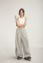Balloon Drawstring Palazzo Pants