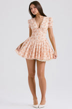 Sweetheart Puff Sleeve A-Line Floral Dress