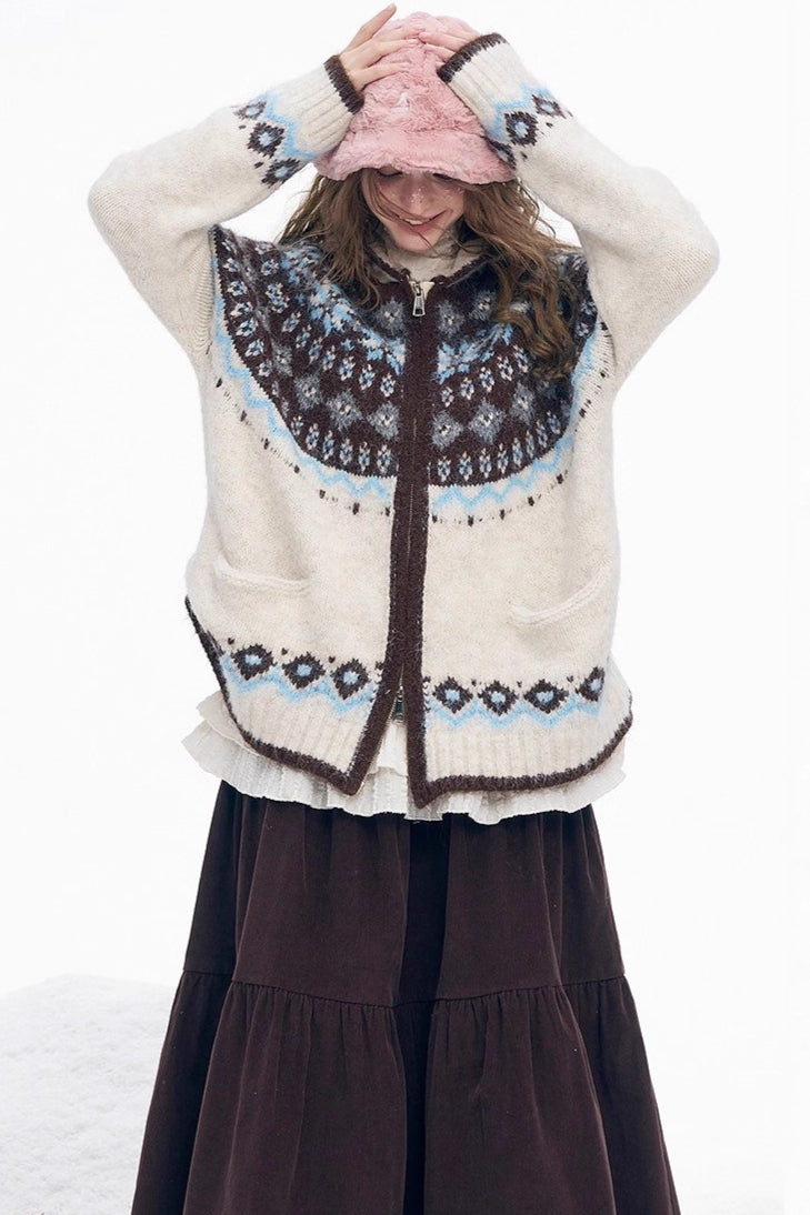 Color Block Chunky Hooded Sweater
