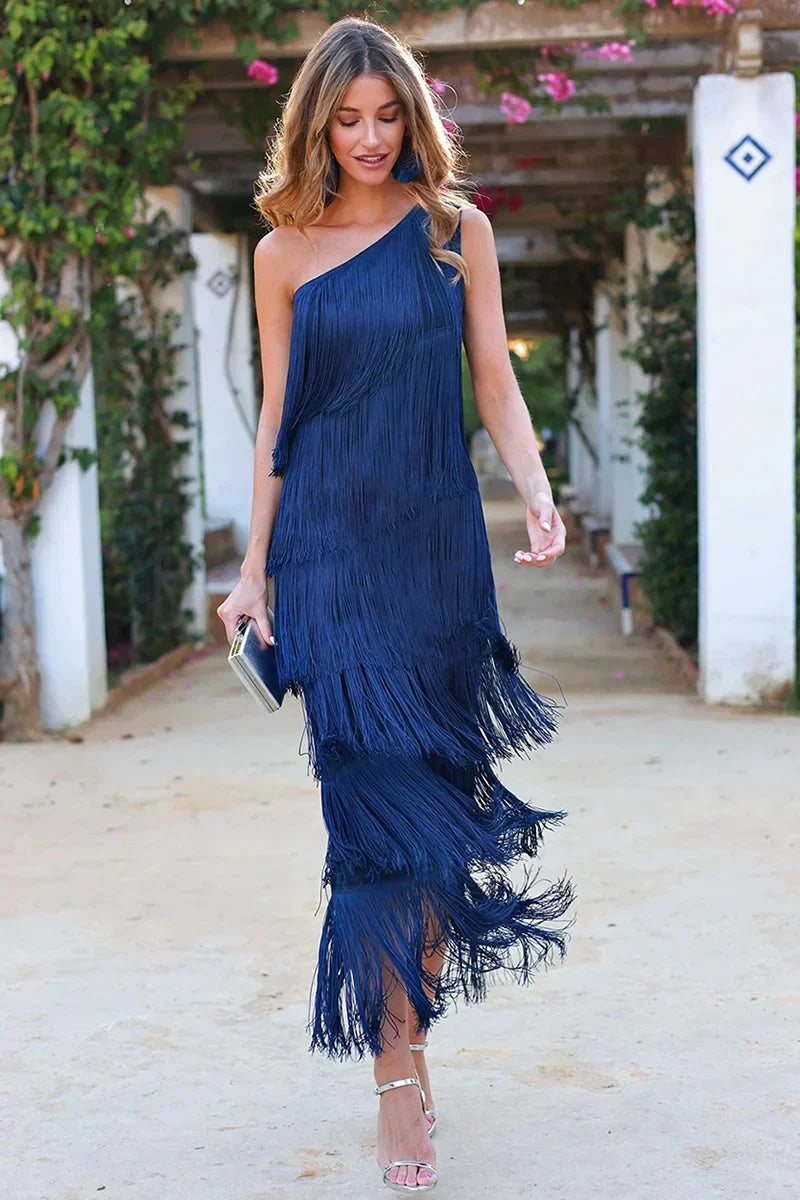 Irma Minimalist One Shoulder Dress Statement Occasion Edit