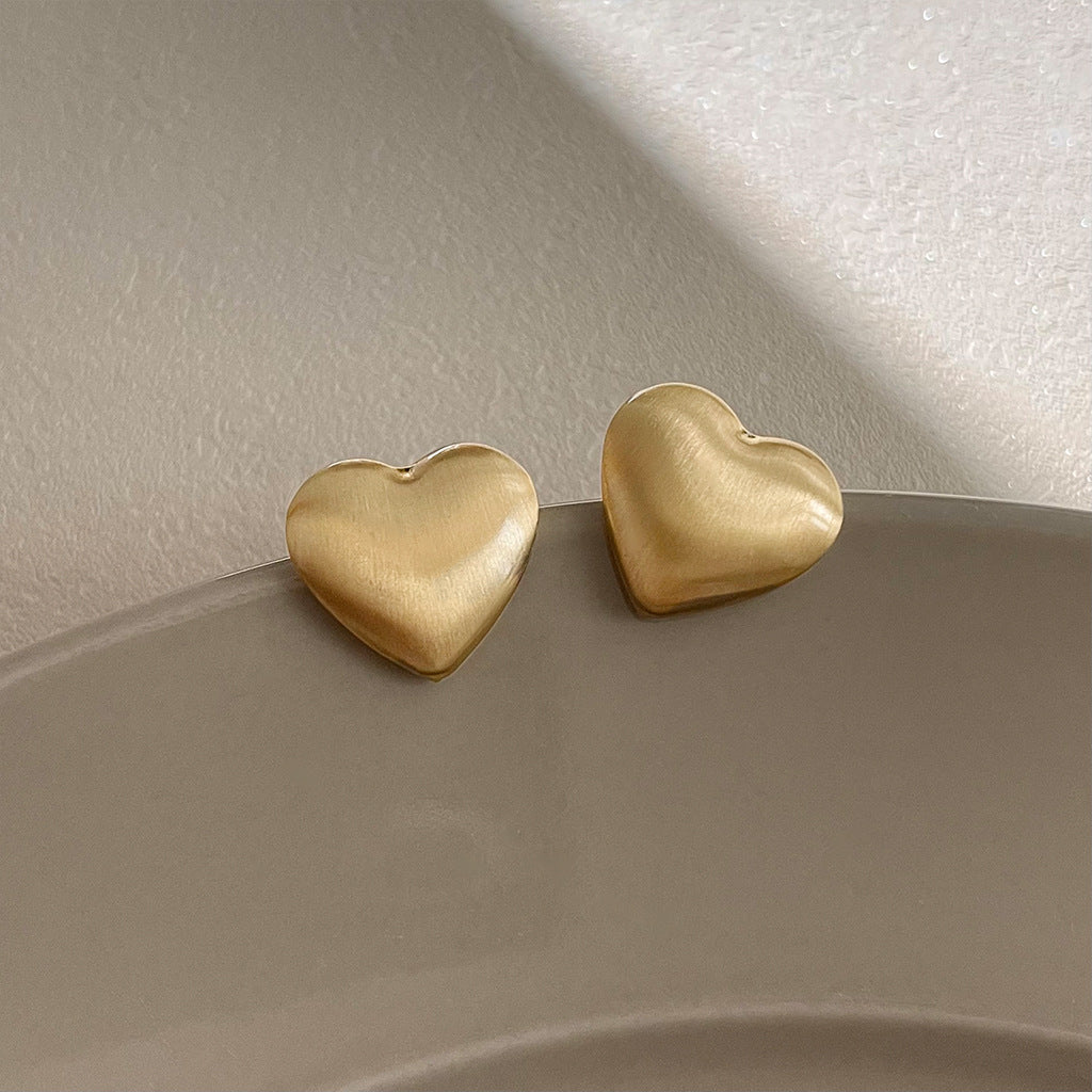 Brushed Matte Geometric Minimalist Stud Earrings