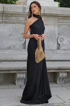 Solid Simple Elegant Tie Strap Sexy Maxi Dress